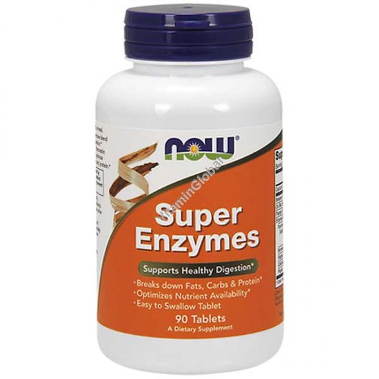 Super Enzymes Supports Healthy Digestion 90 tablets - NOW Foods
