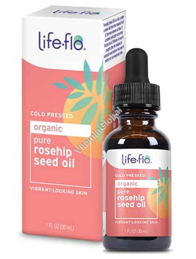 Cold Pressed Organic Pure Rosehip Seed Oil 30ml (1 fl oz) - Life-Flo