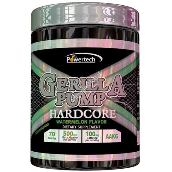 Gerilla Pump Hardcore Pre-Workout, Grape Flavor, Kosher Badatz, 210 g (7.40 oz) - PowerTech