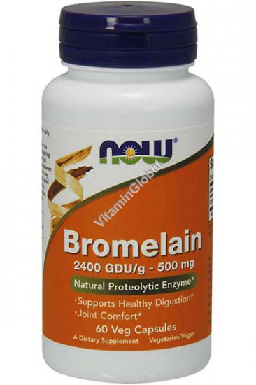 Bromelain 500 mg 60 Veg Capsules - Now Foods
