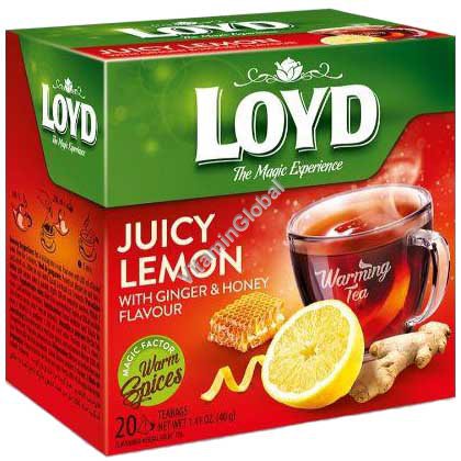 Juicy Lemon - with Ginger & Honey Flavour 20 pyramid tea bags - Loyd
