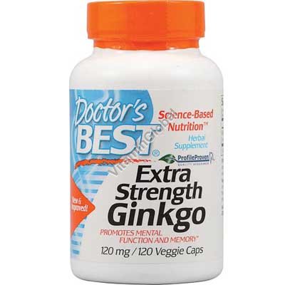 Extra Strength Ginkgo 120 mg 120 Veggie Caps - Doctor\'s Best