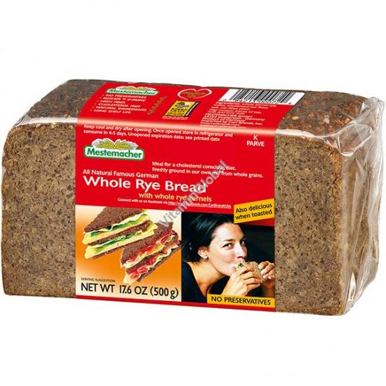 Natural Whole Rye Bread 500g (17.6 oz.) - Mestemacher