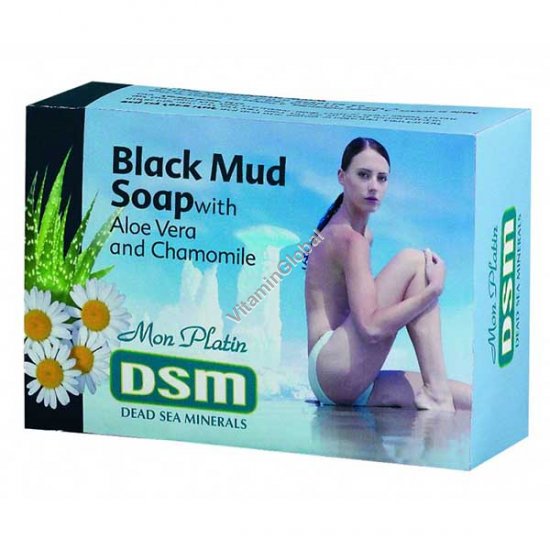 Black Mud Soap with Aloe Vera & Chamomile 120g - Mon Platin DSM
