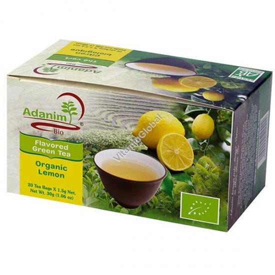 Organic Green Tea with Verbena & Lemonrass 20 Tea Bags - Adanim