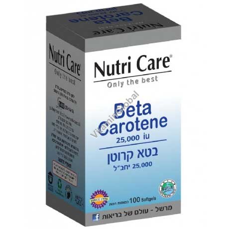Beta Carotene 25000 IU 100 softgels - Nutri Care