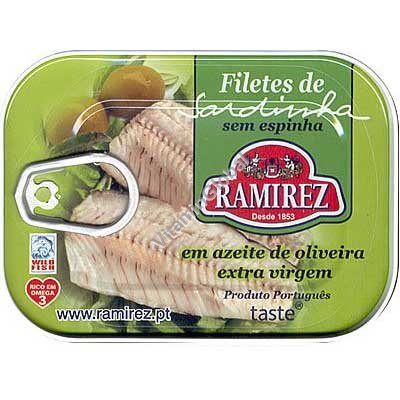 Boneless Portuguese Sardine Fillets In Extra Virgin Olive Oil 100g - Ramirez