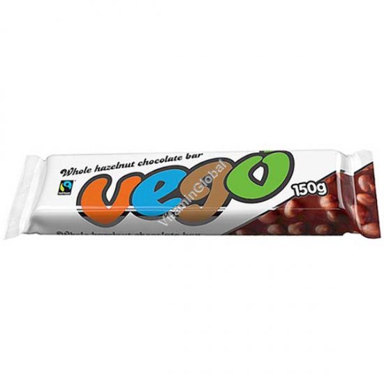 Gluten Free Whole Hazelnut Chocolate Bar 150g - Vego