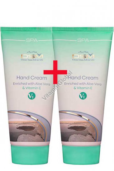 Hand Cream Enriched with Aloe Vera & Vitamin E 200 ml (100+100 ml) - Mon Platin DSM