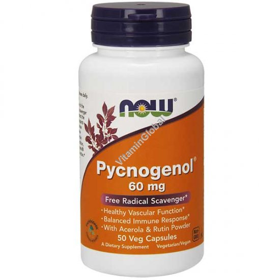 Pycnogenol 60 mg 50 Veg Capsules - NOW Foods