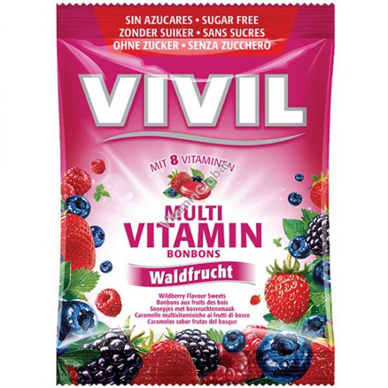Sugar Free Wild Berry Flavor Multi Vitamin Candies 60g - Vivil