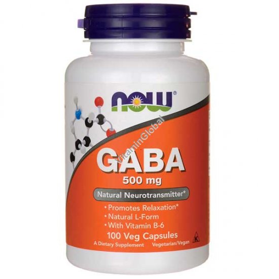GABA 500 mg 100 Veg Capsules - NOW Foods