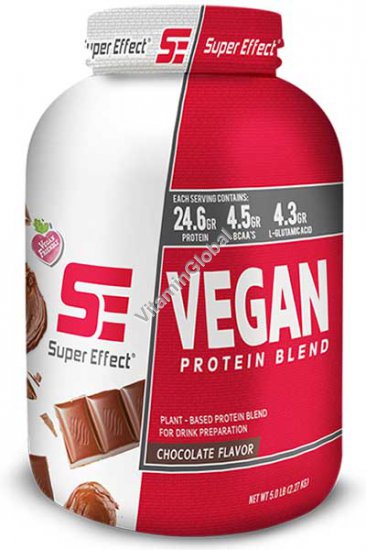 Vegan Protein Blend Chocolate Flavor 5.0 LB (2.27kg) - Super Effect