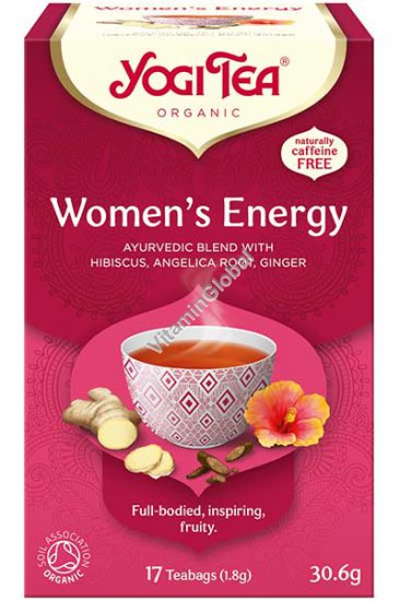 Women\'s Energy - Organic Ayurvedic Blend with Hibiscus, Angelica Root, Ginger 17 teabags - Yogi Tea