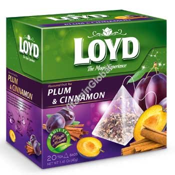 Plum & Cinnamon Fruit Tea 20 pyramid tea bags - Loyd