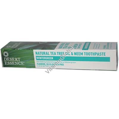 Natural Tea Tree Oil and Neem Toothpaste Wintergreen 176g - Desert Essence