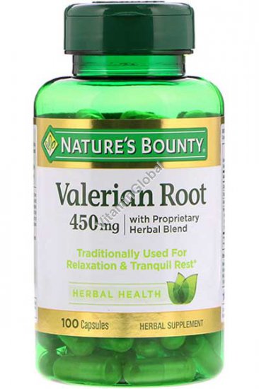 Valerian Root Plus Calming Blend 450 mg 100 Caps - Nature\'s Bounty