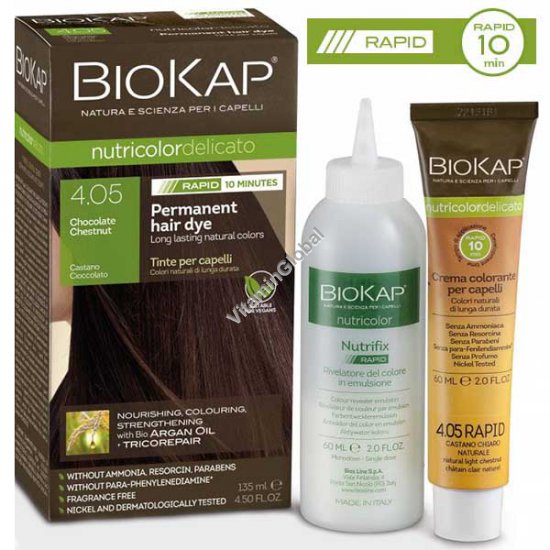 Permanent Hair Color, Chocolate Chestnut 4.05 - BioKap