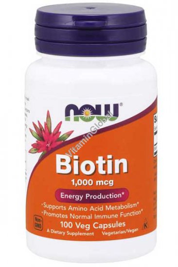 Biotin 1000 mcg 100 capsules - Now Foods