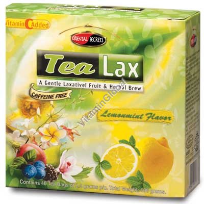 Tea Lax Lemon & Mint Flavor 40 Tea Bags - Oriental Secrets