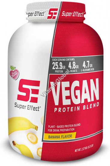 Vegan Protein Blend Banana Flavor 5.0 LB (2.27kg) - Super Effect