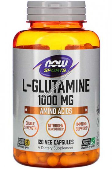 L-Glutamine 1000 mg 120 veg capsules - Now Foods