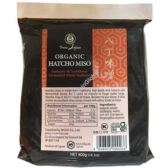 Organic Hatcho Miso 400 g (14.1 oz) - Muso from Japan