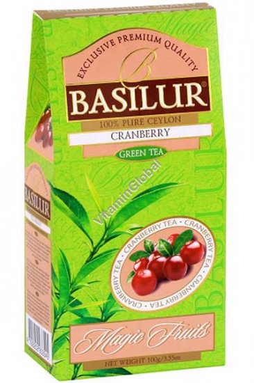 Pure Ceylon Cranberry Green Tea 100g - Basilur