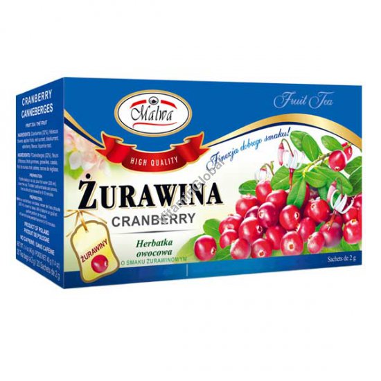 Cranberry Caffeine Free Tea 25 Tea Bags - Malwa