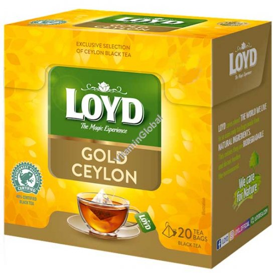 Gold Ceylon - Certified Black Tea 20 pyramid tea bags - Loyd