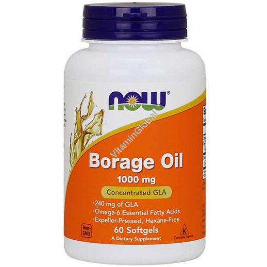 Borage Oil 1000 mg 60 Softgels - Now Foods