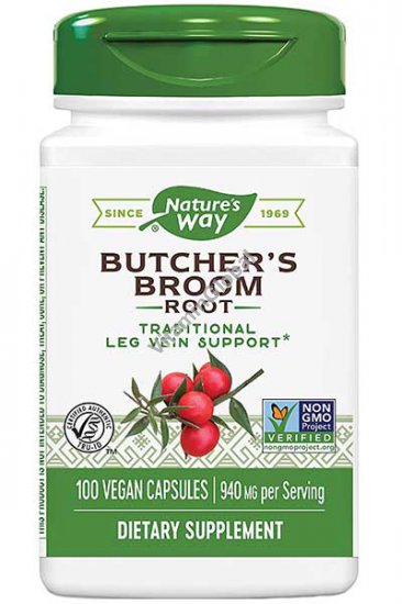 Butcher\'s Broom 100 Vegan Capsules - Nature\'s Way