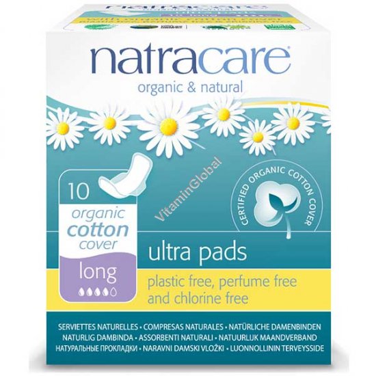 Organic & Natural Ultra Pads, Long 10 Count - Natracare