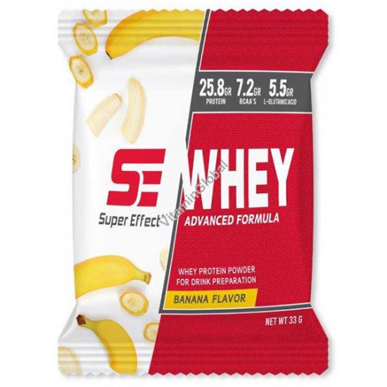 Kosher Whey Advanced Protein Banana Flavour 33g (one serving) - Super Effect