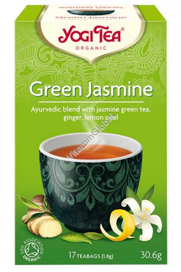 Organic Blend with Jasmine Green Tea, Ginger, Lemon Peel 17 teabags - Yogi Tea