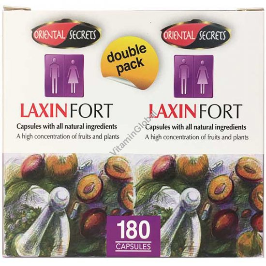 Limit 6 per customer: Laxin Forte - Natural Formula for Digestive Health, 180 Capsules (90+90)