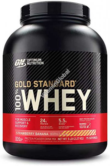 Gold Standard - 100% Whey Protein Strawberry Banana 2.270g ...