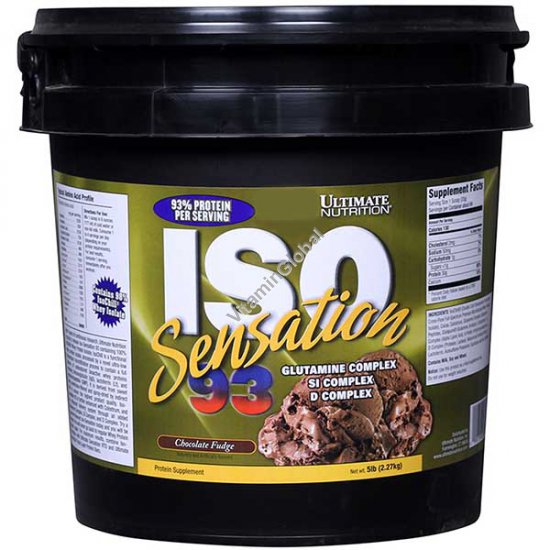 Iso Sensation 93 Whey Protein Isolate Chocolate Fudge 2.27kg (5lb) - Ultimate Nutrition