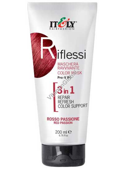 Riflessi - Color Hair Mask 3 in 1, Repair, Refresh, Color Support, Passion Red 200 ml (6.76 fl oz) - Itely