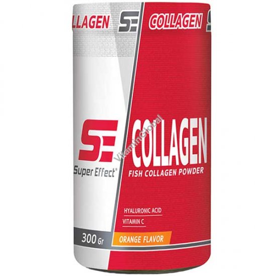 Kosher Fish Collagen with Hyaluronic Acid and Vitamin C, Orange Flavor 300 g - Super Effect