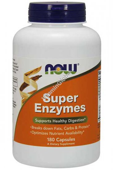 Super Enzymes Supports Healthy Digestion 180 tablets - NOW Foods