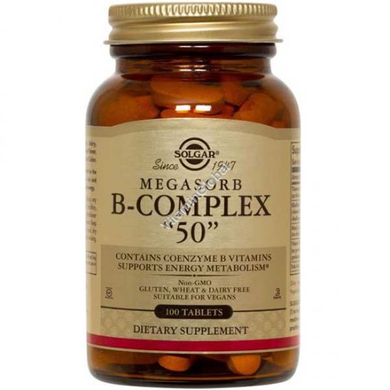 Megasorb B-Complex 50 mg 100 tablets - Solgar