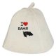 Embroidered Wool Felt Sauna and Bath Hat "I Love the Russian Bath" - Protects Your Head from Overheating