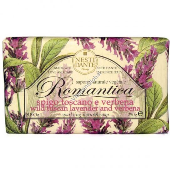 Romantica Wild Tuscan Lavender and Verbena Natural Soap Bar 250g - Nesti Dante