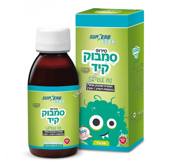 Sambuc Kid Syrup - Standardized Black Elderberry Extract, Zinc and Vitamin C 125 ml - SupHerb
