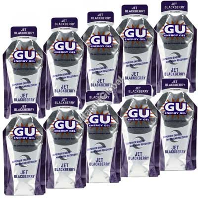 Energy Gel Jet Blackberry 10 gels 32g each - GU