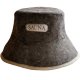 Grey Wool Felt Sauna Hat with "SAUNA" Embroidery