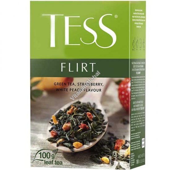 Flirt - Green Tea, Strawberry and White Peach Flavor, Loose Leaf, 100g (3.53 oz) - TESS