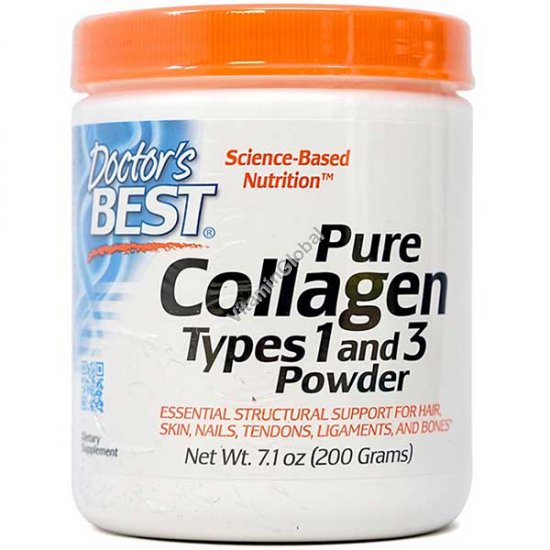 Pure Collagen Powder Types 1 and 3 200g (7.1 oz) - Doctor\'s Best