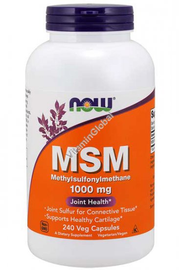 MSM Methylsulfonylmethane 1000 mg Joint Health 240 Veg capsules - Now Foods